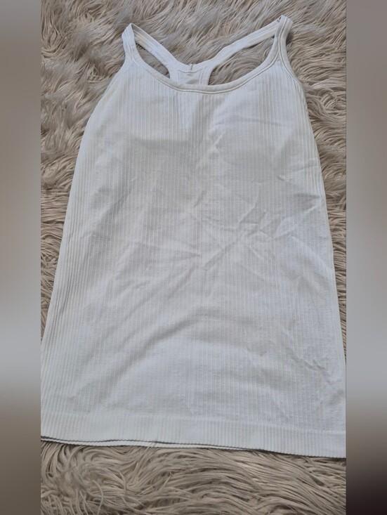lululemon athletica Tops - White Ribbed Lululemon Racerback Tank Top